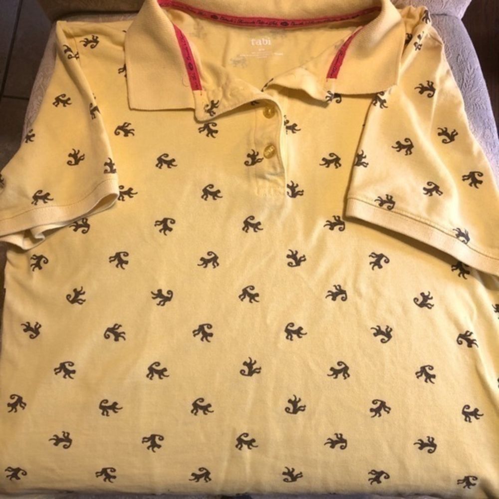 Tabi medium Canada's favorite piqué knit‎ cotton yellow monkeys  polo